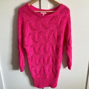 Lilly Pulitzer Hot Pink Woven Sweater